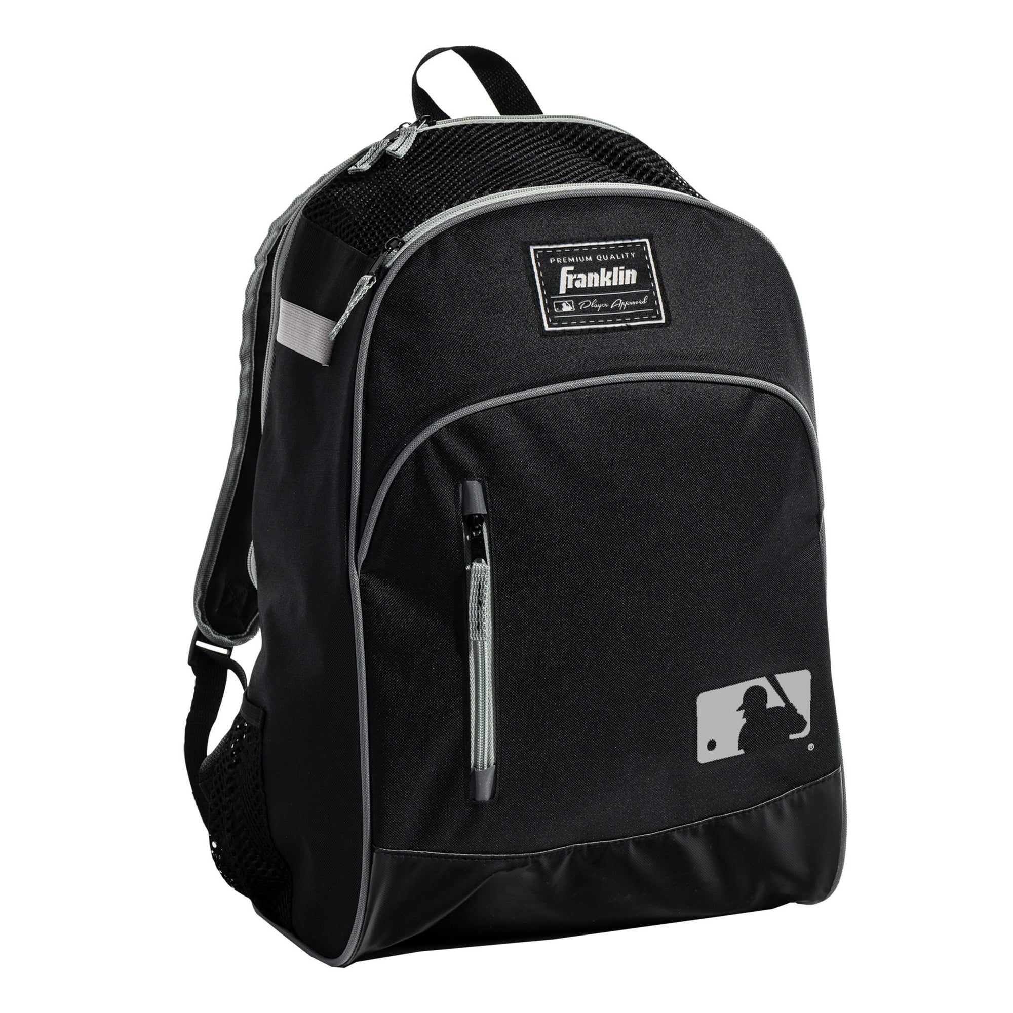 Franklin Sports MLB Youth Baseball Batpack Bag, Black/Gray