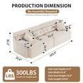 thumbnail image 3 of Compression Sofa: 4-Seater Combined Sofa, Wood Grain Chenille Fabric, Full Sponge Compression Sofa,Combined Sofa with 2 Pillows for Living/ Home Furniture/ Apartment (Cream), 3 of 11