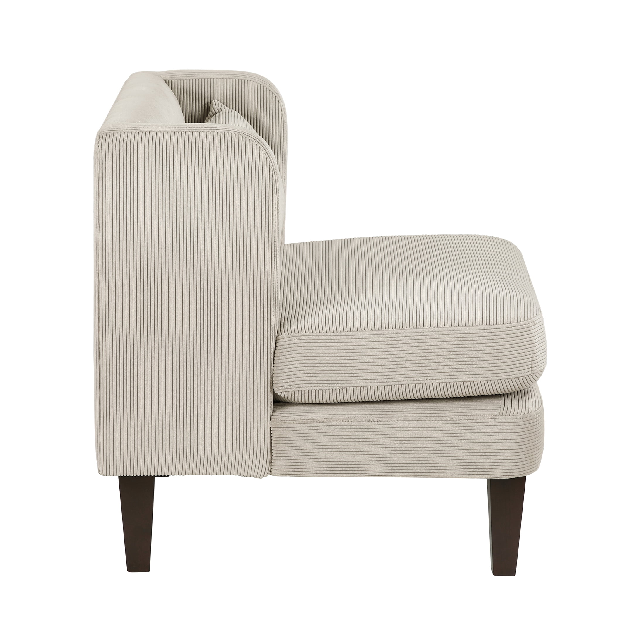OakvillePark Terncliffe Corduroy Accent Chair with Pillow, Taupe