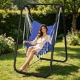 thumbnail image 2 of G TALECO GEAR Hammock Chair with Stand, Rustproof Hanging Chair with Stand, Hammock Swing Chair for Indoor and Outdoor Use in Patio, Yard, Garden, Blue, 2 of 8