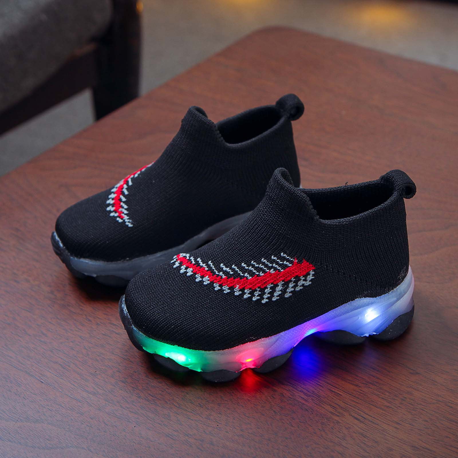 Cathalem First Shoes for Walking Baby Boy Boys Luminous Kids Sport Light Shoes  Children Girls Led Baby Shoes Shoes Size 4 Shoes Black 4.5 Years 
