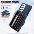 thumbnail image 6 of RFID BLOCKING Wallet Case for Samsung Galaxy A32 5G with Card Holder, Zipper Pocket Kickstand Function Shockproof Purse Phone Cover with Removable Shoulder Strap & Wrist Strap, Blue, 6 of 10