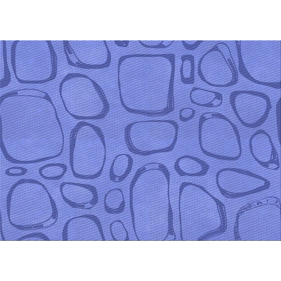 Ahgly Company Indoor Rectangle Patterned Sky Blue Dress Blue Area Rugs, 6' x 9'
