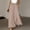 #4Khaki, variant on Plus Size High Waist Skirt Pants for women Split Overlay Flowy Palazzo Pants with Pockets