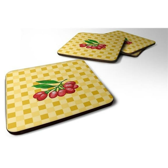 Gojis on Basketweave Foam Coasters - Set of 4