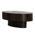 thumbnail image 2 of Tcbosik Modern Coffee Table, 43.3" Oval Tea Table, Olive-Shaped Center Table for Living Room, Easy to Assemble, Walnut & Black, 2 of 8