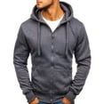 thumbnail image 4 of Men Casual Solid Color Hoodies Harajuku High Street Hooded Sweatshirts Y2K Streetwear Hip Hop Gothic Zip Up Loose Jacket Coats, 4 of 6