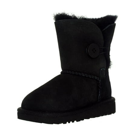 Ugg Girl's Bailey Button T Black Mid-Calf Wool Snow Boot - 10M ...