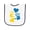 White and Navy, variant on Inktastic Down Syndrome Awareness with Handprints and Hearts Blue and Yellow Baby Terry Cloth Bib