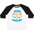 thumbnail image 3 of Inktastic Easter Jesus Loves Me with Cross and Flowers Boys or Girls Toddler T-Shirt, 3 of 5