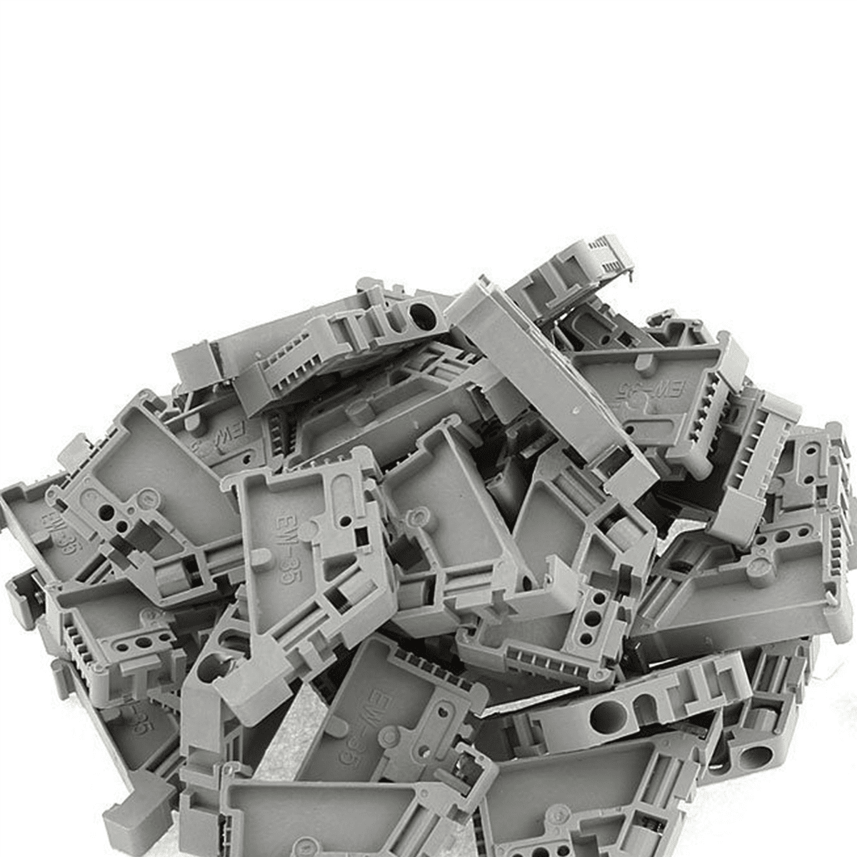 150Pcs 35mm DIN Rail Terminal Block End Stopper Mounting Clips,150 x Terminal Block End Stopper,gray