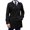 Black, variant on LANGWYQU Double Breasted Men Solid Color Button Trenchcoat Male Lapel Waterproof Jacket Coat