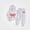 White, variant on Vornjynx Girls 2 Piece Outfit(2-7)Hooded Sweatshirt with Bear and Butterfly Bow Print and Elastic Waist Jogger Pants Set Casual Clothing Set Gray Size 5T