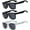 Black, Black, White, variant on OWL Retro Square Sunglasses Womens Mens UV400 Protection Trendy Sun Glasses (3 Pack)