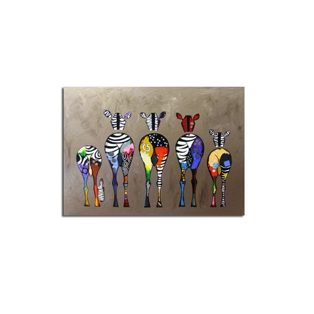 Peinture à l'Huile Abstraite Cartoon Zebra Colorée Murale Décorative Toile Art Images Sans Cadre Dessin à l'Huile Affiches