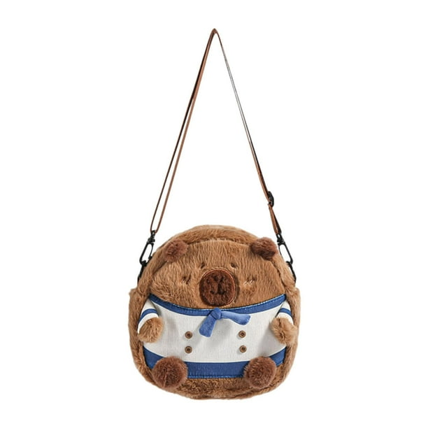 Bolso Bandolera de Carpincho de Felpa para Mujer, Bolso de Hombro Suave para Vacaciones en La Calle