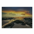 thumbnail image 1 of Beach Cutting Board, Colorful Majestic Sunrise Sky over Ocean with Rock Calm Seacoast Photo, Decorative Tempered Glass Cutting and Serving Board, Small Size, Blue Orange Cream, by Ambesonne, 1 of 1
