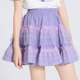 thumbnail image 4 of Cake Skirt for Girls, Elastic High Waist Tiered Ruffle Princess Short Dress for Summer, 4 of 7