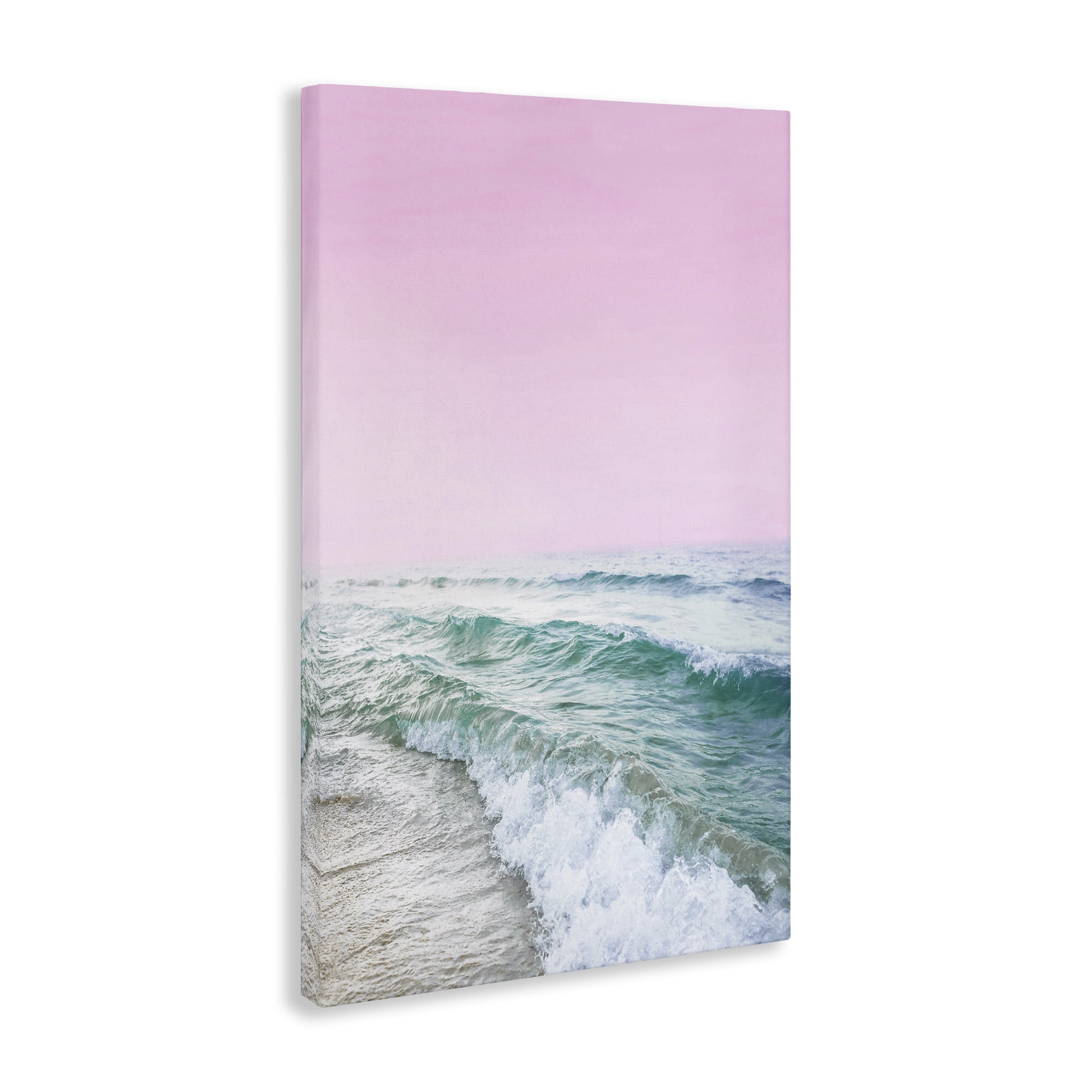 Stupell Industries Pink Winter Sea Coastal Photography Gallery Wrapped Canvas Art Print Wall Art, 24 x 36