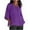 Dark Purple, variant on Pincandy Tops for Women 2025 3/4 Length Sleeve Womens Tops Linen Shirts Crewneck Tunic Loose Fit Plus Size Vacation Blouses