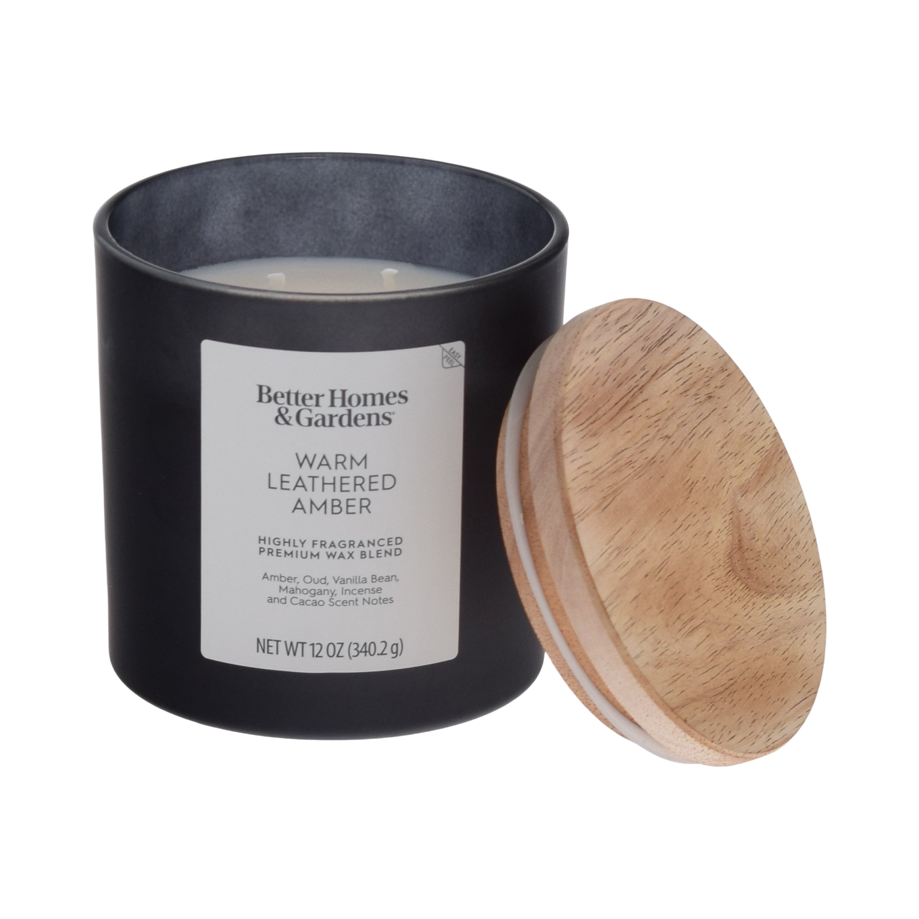 Better Homes & Gardens Warm Leathered Amber 12 oz Scented 2-Wick Candle