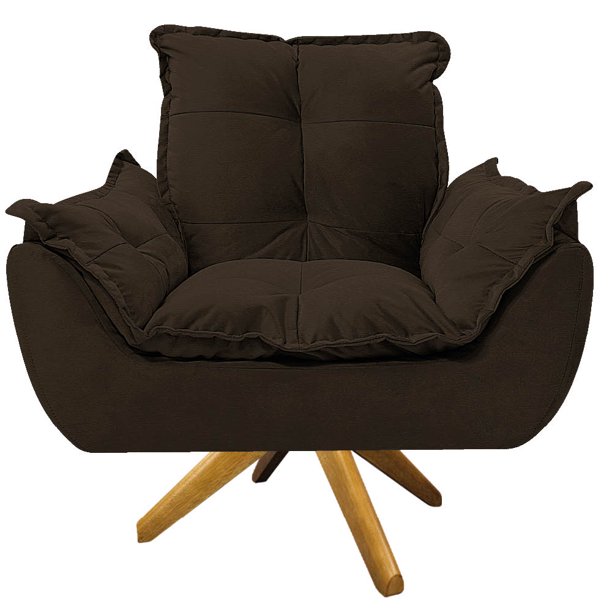 Sillón Odette base giratoria - Café oscuro WEIK Odette