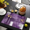 thumbnail image 3 of Purple Abstract Placemats Set of 4, Modern Mottled Art Oil Painting Placemats for Dining Table, Place Mats for Kitchen Tabletop, Waterproof Wipeable Dining Table Mats Set, 3 of 9