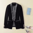 thumbnail image 1 of Chaqueta tipo blazer de terciopelo de manga larga para mujer, 1 of 3