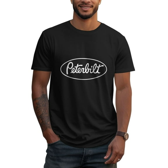 Peterbilt Logo Mens 100% Cotton Short Sleeve T-Shirt 180g Round Neck Casual Fashion T-Shirt