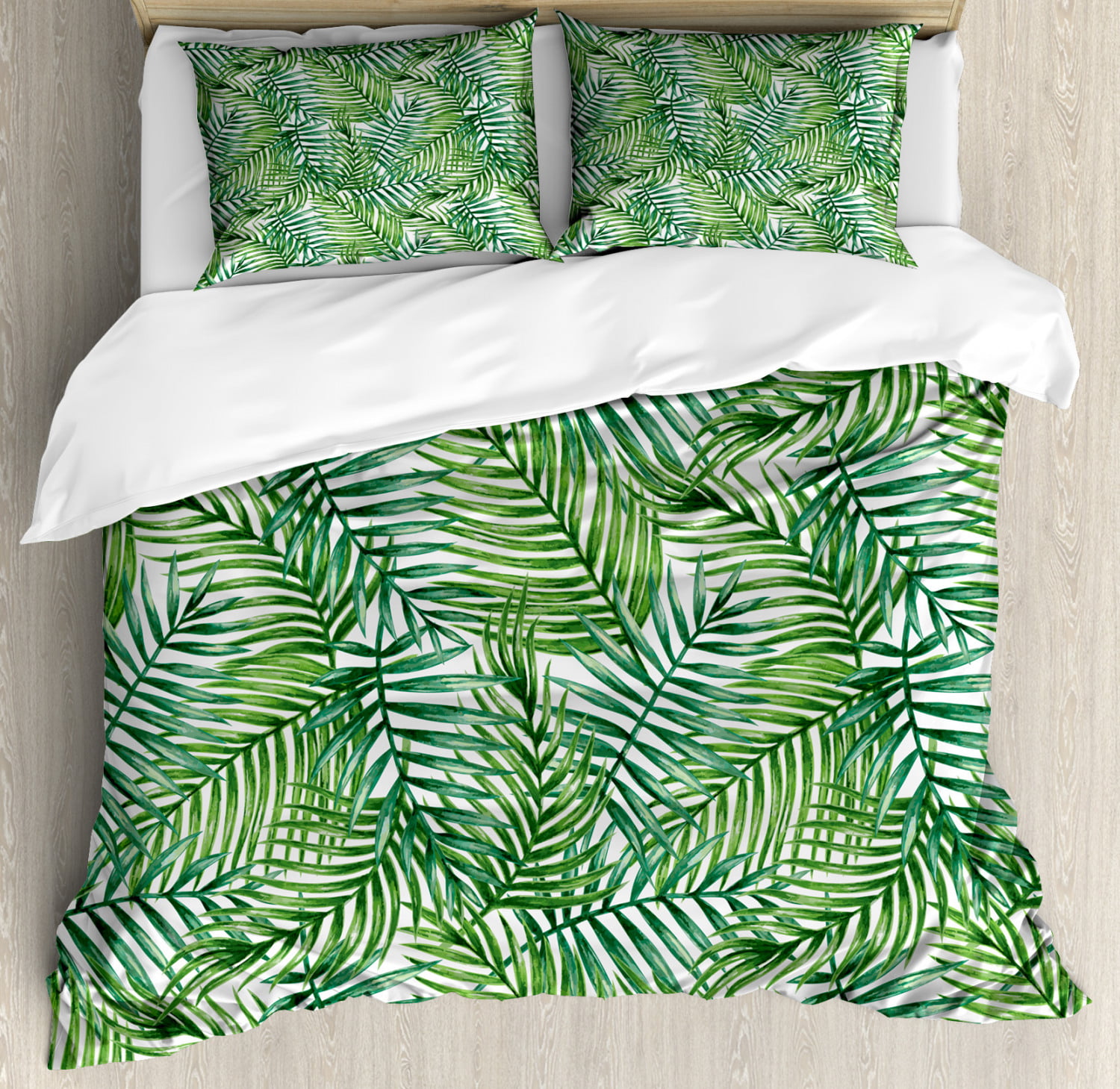 Palm Trees Exotic Plants Print Details about  / Nature Quilted Bedspread /& Pillow Shams Set