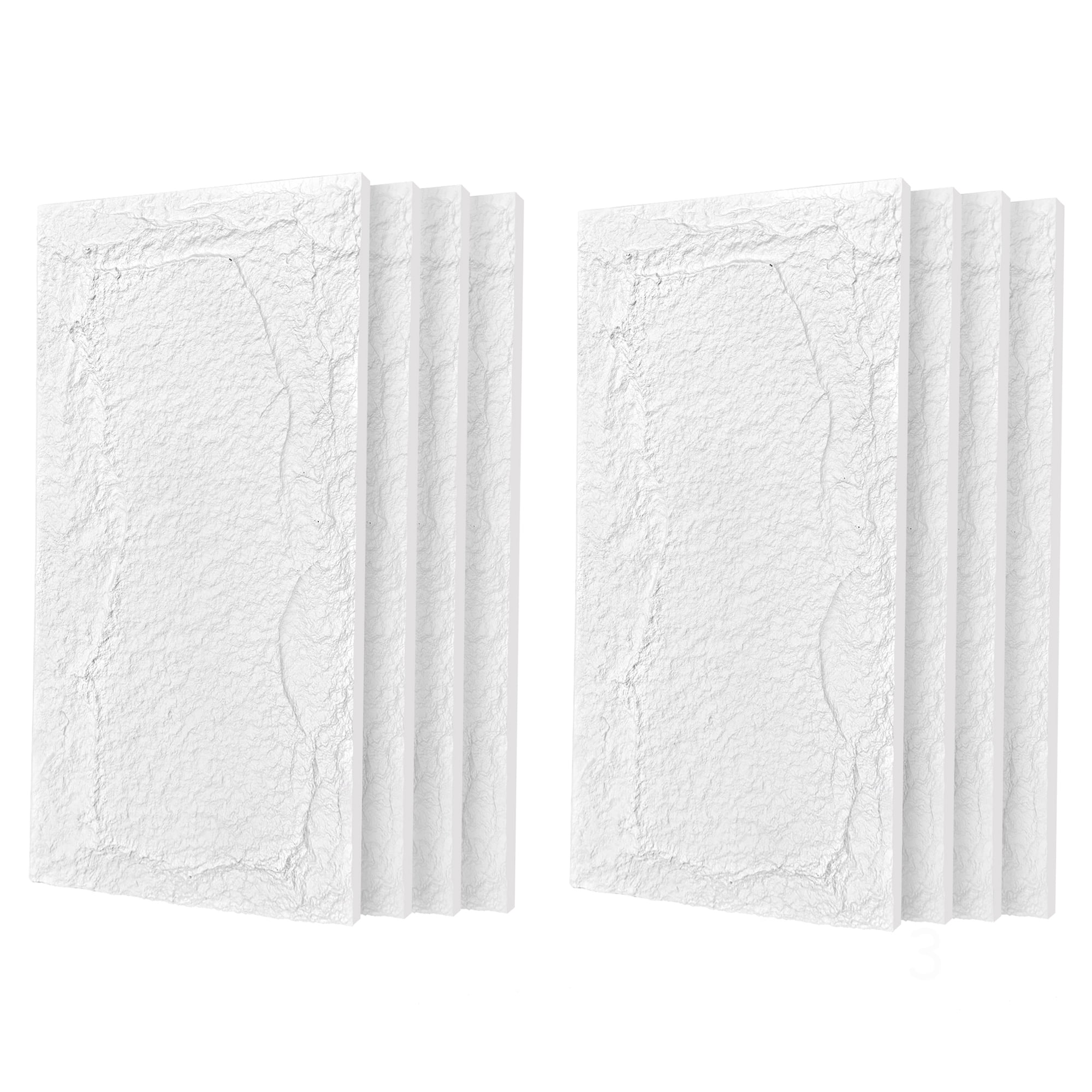 Tv Wall Decor 3D Faux Stone Wall Panels White Marble 47.24 x 23.62 Inch 8 Count Pack