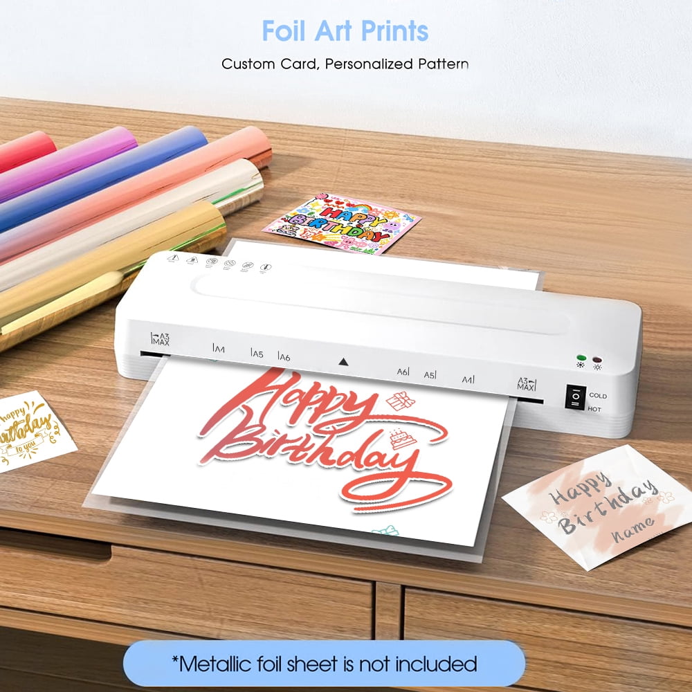 Crenova 13-Inch 3-in-1 Laminator Machine with Laminating Sheets, Trimmer & Corner Rounder, White, for Home Office, Holiday Gift