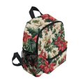 thumbnail image 2 of FORMRS School Backpack with Front Zippered Pocket 12" Elementary Student Travel Daypack, Red Christmas Poinsettia, 2 of 6