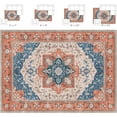 thumbnail image 5 of Reepow 8x10 Washable Vintage Boho Soft Non-Slip Low Pile Area Rug for Living Room Office Dining Room,Tangerine Blue, 5 of 10
