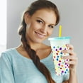 thumbnail image 5 of AKEGAMN Creative Water Cup Heart Shape Cup PP Plastic Straw Cup Heart Shape Plastic Transparent Straw Cup 710ml Cold Change Temperature Sensitive Plastic Cup, 5 of 5