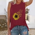 thumbnail image 3 of Túnica camisetas sin mangas para las mujeres Blusa de moda para mujer, ropa deportiva, camisetas sin mangas, camisetas sin mangas para entrenamiento de Yoga, camiseta holgada con gráfico de (Wine, M), 3 of 4