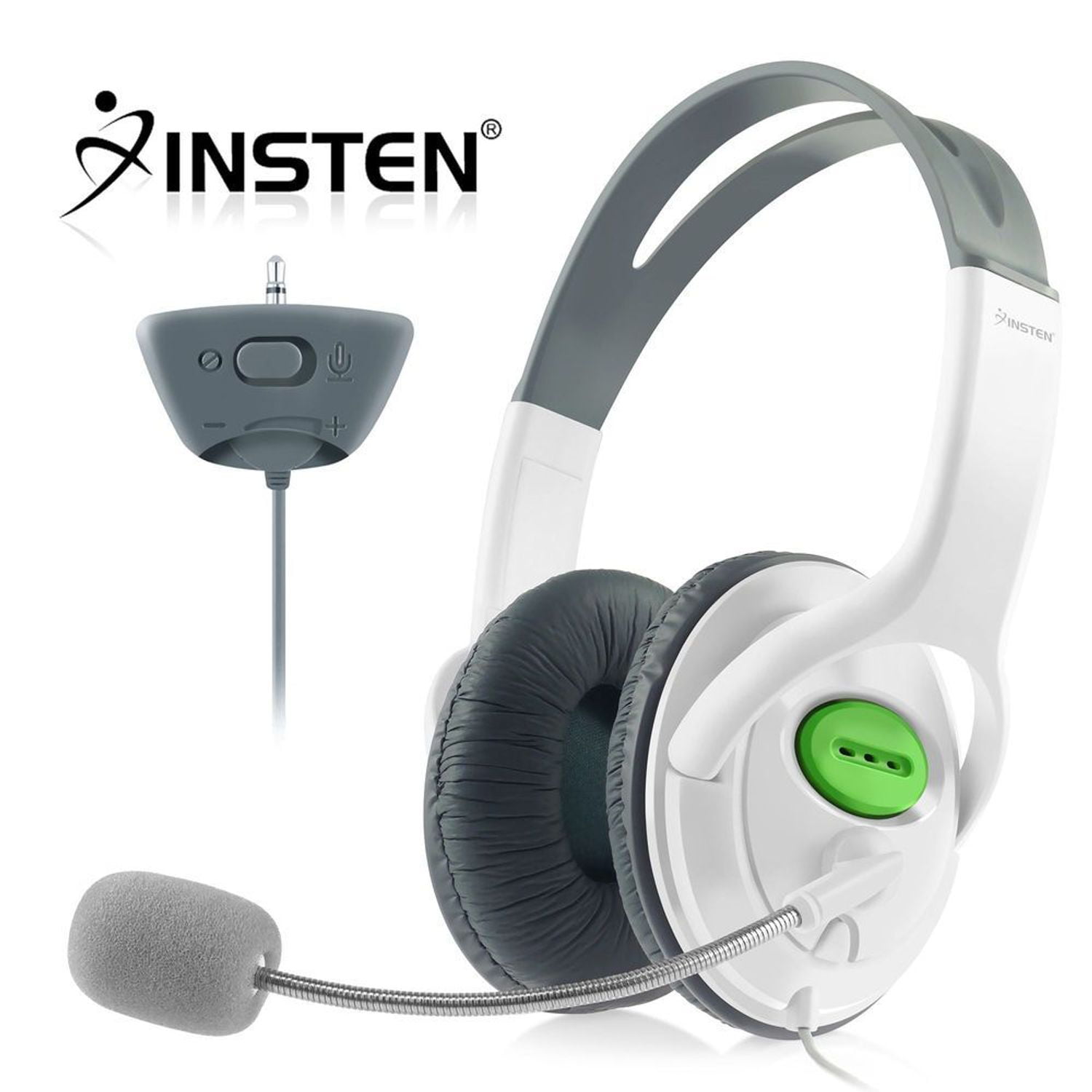 Insten Gaming Headset with Mic for Microsoft Xbox 360 / Xbox 360 Slim (Live Chat Microphone Headphone)