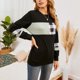 thumbnail image 5 of Women Long Sleeved T Shirt Crew Neck Plaid Patchwork Tight Cuffs Loose Pullover Shirt Sweatshirt for Party Work Travel White Plaid XL, 5 of 8