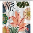 thumbnail image 4 of Abstract Mid Century Bathroom Shower Curtain Colorful Boho Tropical Leaves Shower Curtain with Hooks Polyester Waterproof Fabric Home Bathtub Shower Curtain Decorative, 72x84 Inch, 4 of 6