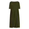 thumbnail image 5 of Dresses for Women Plus Size Clearance Sexy Solid Fashion Large Size Short Sleeve Round-Neck Ladies Slim Dress, 5 of 6