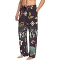 thumbnail image 2 of Junzan Men'S Pajama Pants Merry Christmas Sleepwear Pants Pj Bottoms Drawstring And Pockets, 2 of 9
