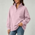 thumbnail image 4 of Horkkom Quarter Zip Pullover Women Solid Color Casual Mock Neck Sweatshirt Comfort Fall Sweatshirt with Pockets XL, 4 of 6