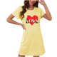 thumbnail image 1 of Camisón corto de talla grande para mujer, camisón de manga corta con estampado de pecho a la moda, camisón para mujer, 1 of 2