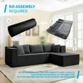 thumbnail image 6 of Puremind 106" L-Shaped Sectional Sofa, Comfy Cloud Couch with Deep Seat, Corduroy Modular Sofa for Living Room/Apartment, No Assembly Required, Right Facing Chaise, Dark Gray, 6 of 9