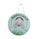 thumbnail image 1 of Letrero colgante de puerta de Feliz Pascua redondo Regalos de Pascua Letrero de casa de madera de Pascua para 30 centimetros, 1 of 9