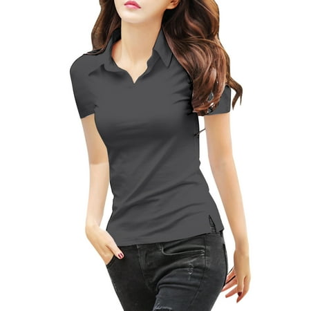 

Women Casual Daily Shirts V Neck Short Sleeve T Shirt Tee Tops Tunic Slim Blouse T Neck Tops for Women under Scrub Women Long Sleeve Shirts Womens Long Sleeved Tees Loose Fit Womens Top Dark Shirt