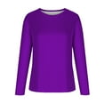 thumbnail image 4 of ylioge 3X-5X Plus Size Womens Crewneck Sweatshirts Long Sleeve Shirts Ladies Casual Solid Color Pullover Basic Going-Out Loungewear Sweatshirt Tops, 4 of 5