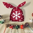 thumbnail image 3 of Bolsa de 50 piezas de golosinas navideñas de Injoyjo, bolsa para galletas y bocadillos para premios en el aula. Copo de nieve rojo, 3 of 9