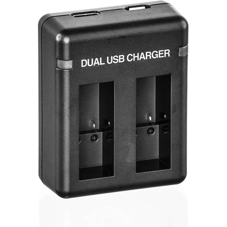 Dual USB Battery Charger for GoPro HERO8 HERO7 HERO6 HERO5 Batteries (Black)