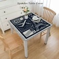 thumbnail image 2 of HAOXIT Oilcloth Tablecloth Vinyl Peva Wipeable Vynl Spillproof Waterproof Tablecloths for Picnic Banquet Rectangle Paris White and Black 48''x48'', 2 of 7